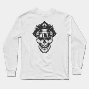 cop skull Long Sleeve T-Shirt